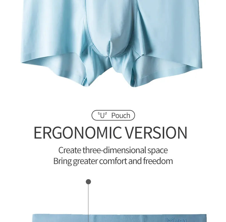 MiiOW Men's Underwear 3PCS Cold Silk Antibacterial L-5XL
