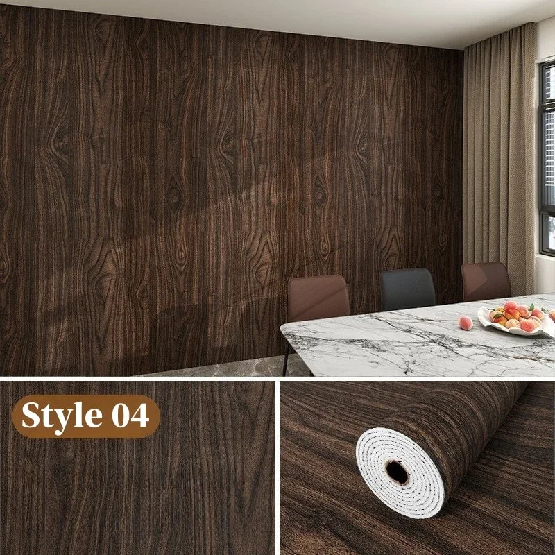 Max 40cmx10m Wood Grain Peel and Stick Thick Floor Tiles SXP Wallpaper Waterproof Vinyl Wood Flooring Mould Proof