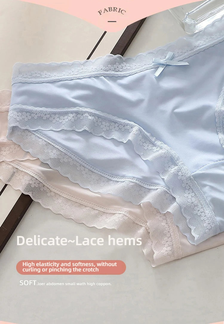 3 Pieces Women's Underwear, Thin, Cool, Sexy, Summer, Cold Silk