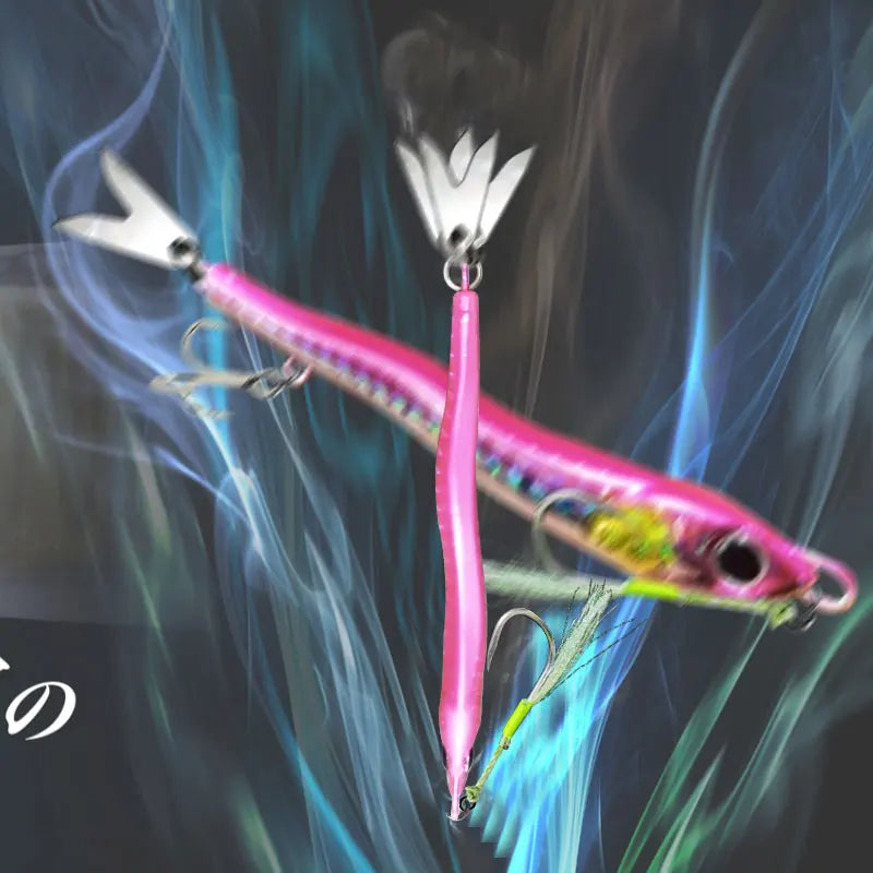 3D Glowing Jig Lure Fast Sinking 40g60g80g