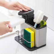 3-in-1 Stainless Steel Dishwashing Liquid Rack, Compact and Convenient for the Kitchen