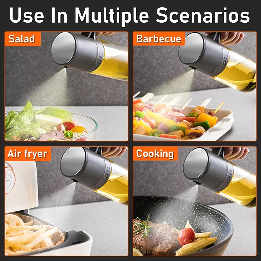 250ml Oil Spray Bottle &amp; Oil Brush For Air Fryer Grill