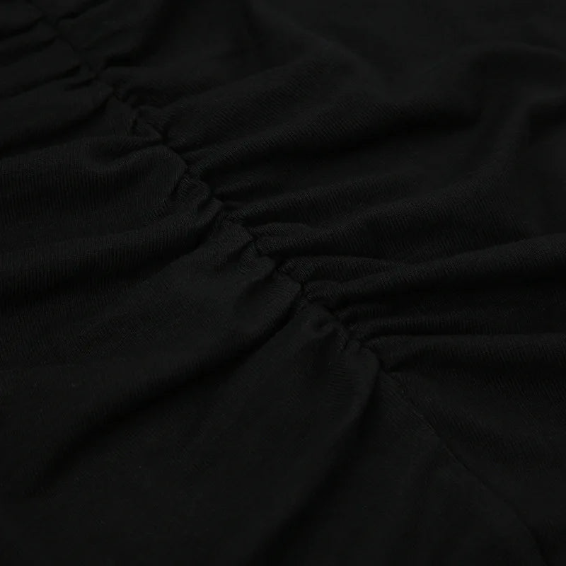 Goth Dark Mall Gothic Mesh See Through Butterfly Print Skinny Bodysuits Sexy Backless V-neck Overalls Y2K Grunge Street Bodysuit