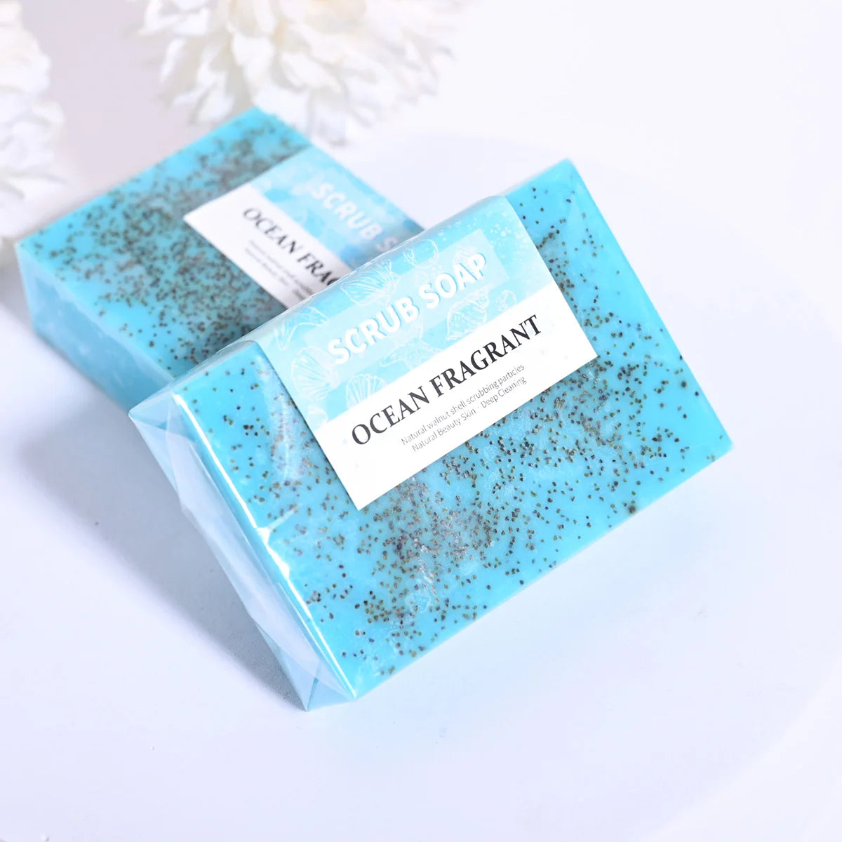 M+100g Natural Handmade Sea Salt Whitening Scrub Soap for Cleaning and Polishing - Dual Use Exfoliating Agent for Face/body
