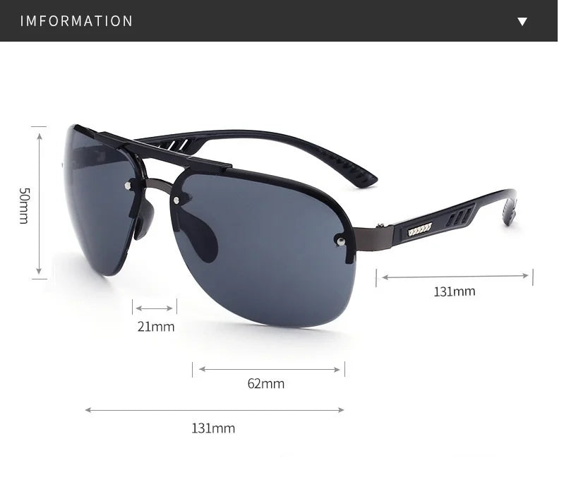 Unisex UV400 Rimless Aviator Fashion Sunglasses