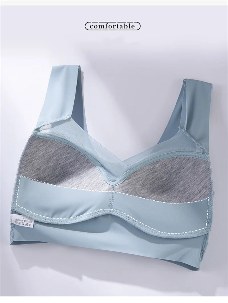 Áo Ngực Nữ Không Đường May Ren Đẩy Nâng Plus Size