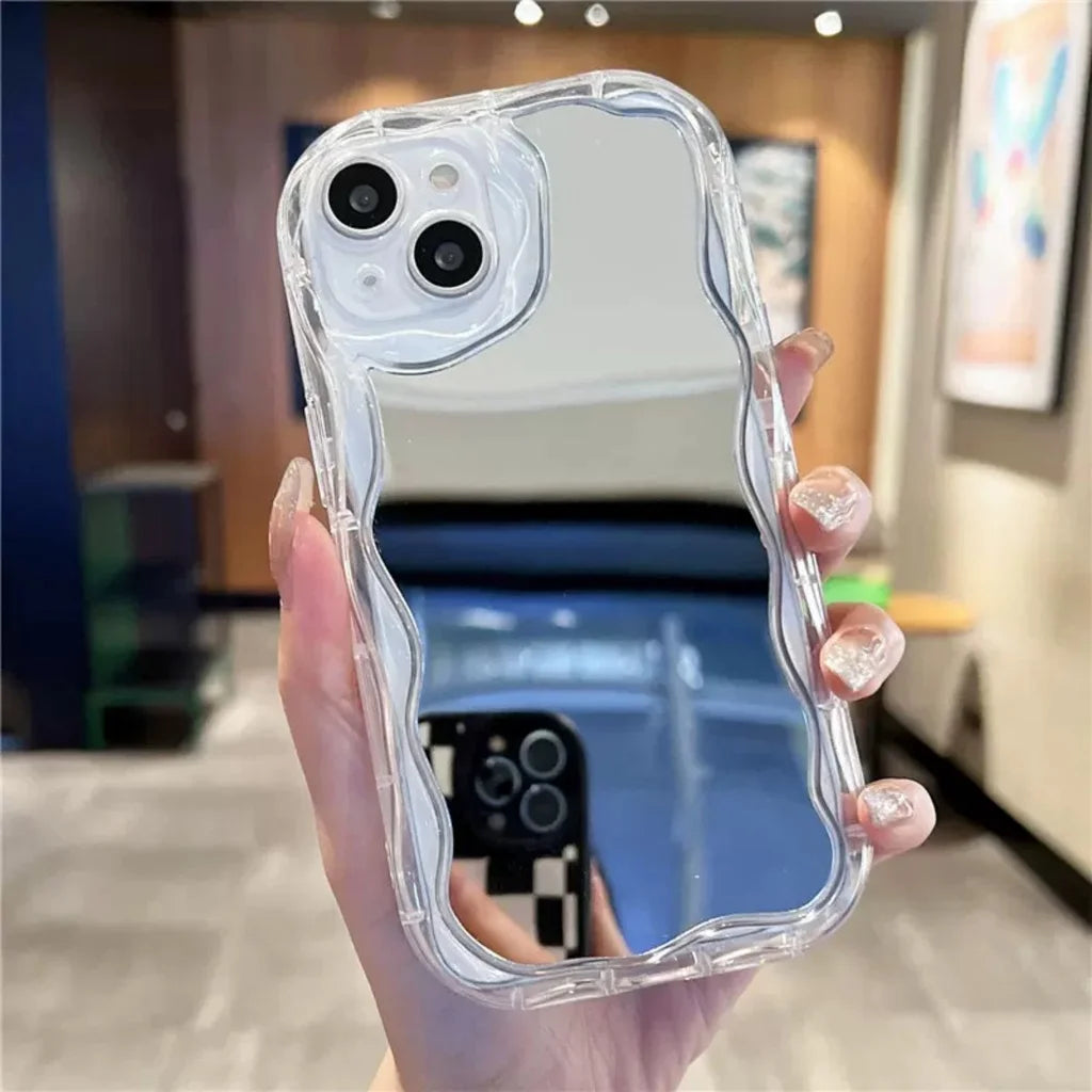 Cute Cat Makeup Mirror Case For iPhone