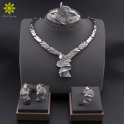 Luxury Dubai Silver Wedding Jewelry Set for Women