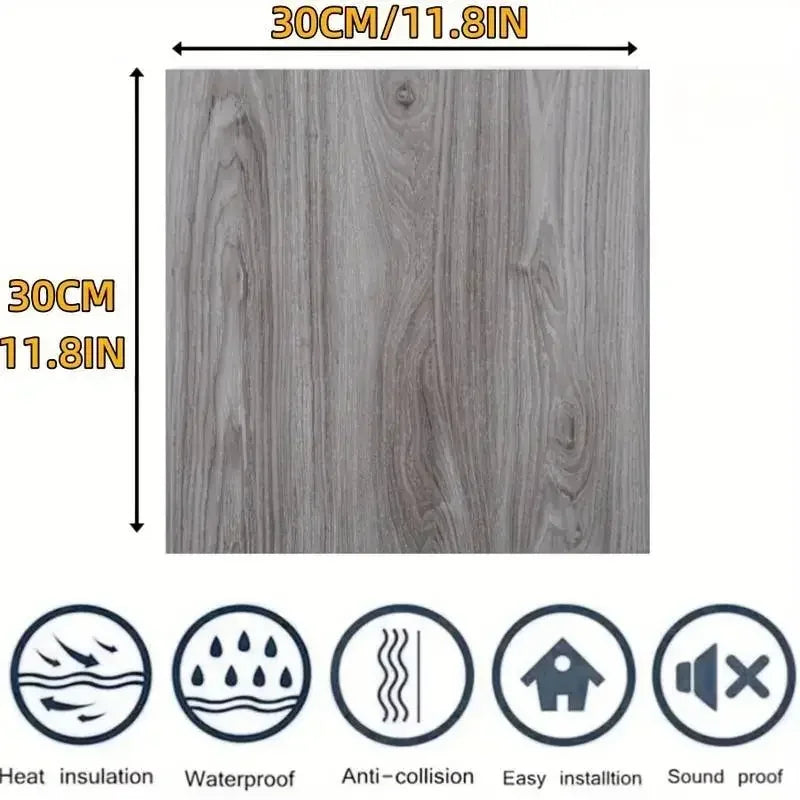Self-adhesive Wood Grain Floor Stickers Peel &amp; Stick Indoor Wall and Floor Decoration Renovation Sticker Waterproof Wall Sticker