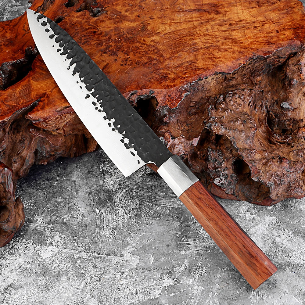 XITUO 8 Inch Japanese Gyuto Chef Knife,5Cr15Mov High Carbon Steel Kitchen Knife,Hand Forged Cooking Knife with Octagonal Handle - Daisan Mart