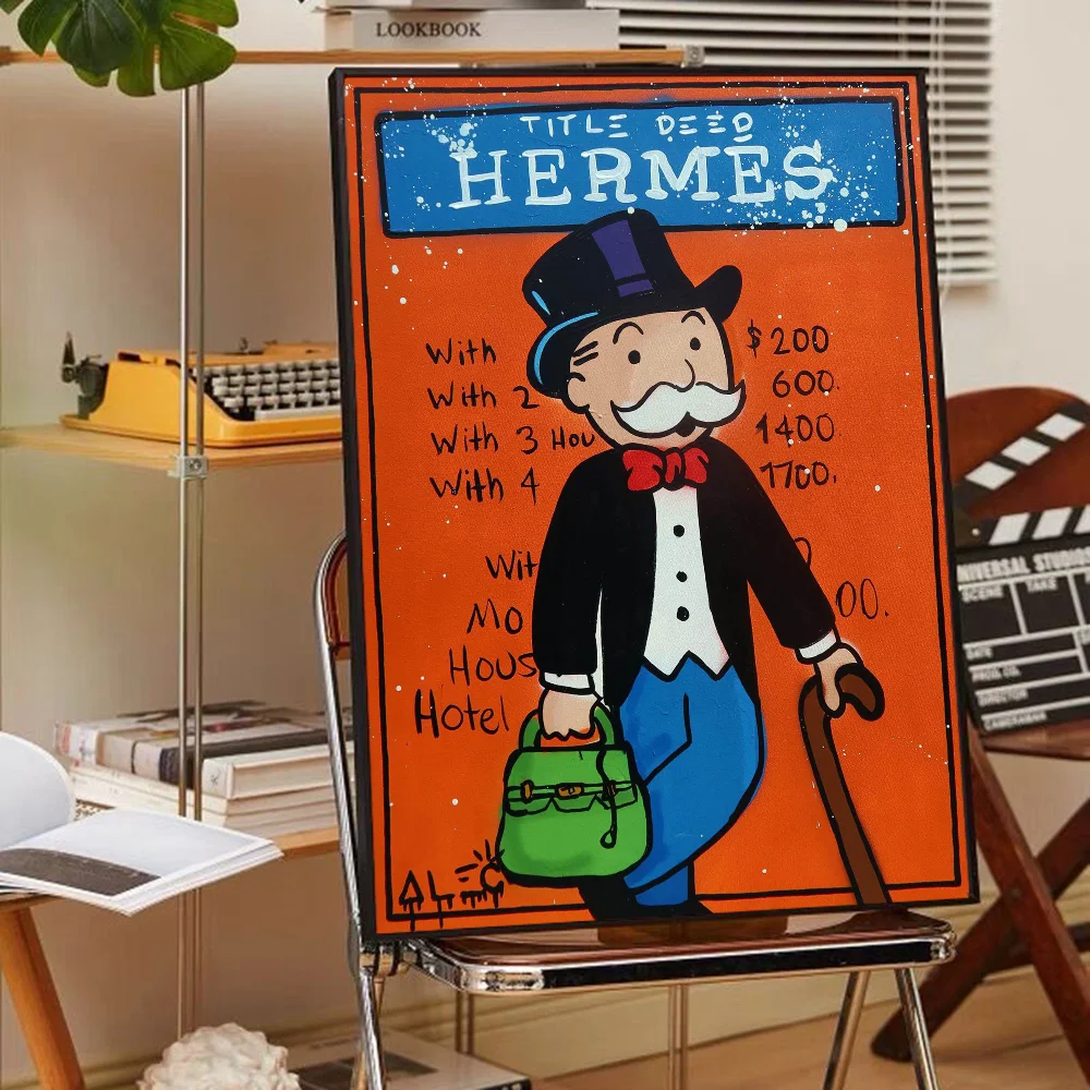Alec Monopoly Graffiti Art Money Good Quality Prints and Posters Waterproof Paper Sticker Coffee House Bar Posters Wall Stickers