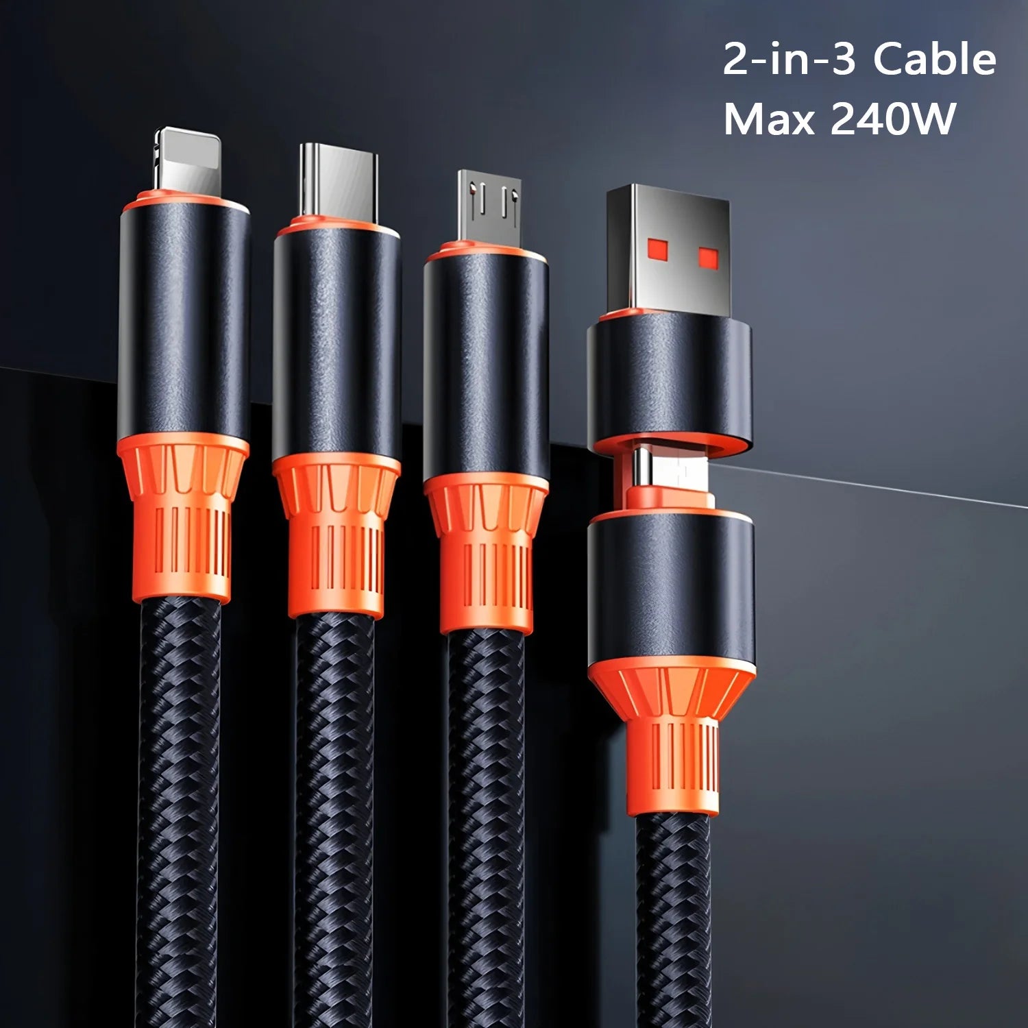 Cáp Sạc Đa Năng 3in1 Cho iPhone & Android - Daisan Mart