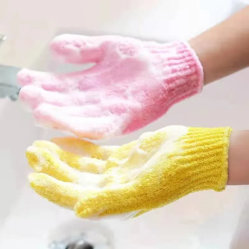 5/10 New Pieces Exfoliating Bath Gloves Double Sided Bath Gloves for Beauty Spa Massage Skin Shower Scrubber Bathing Accessories
