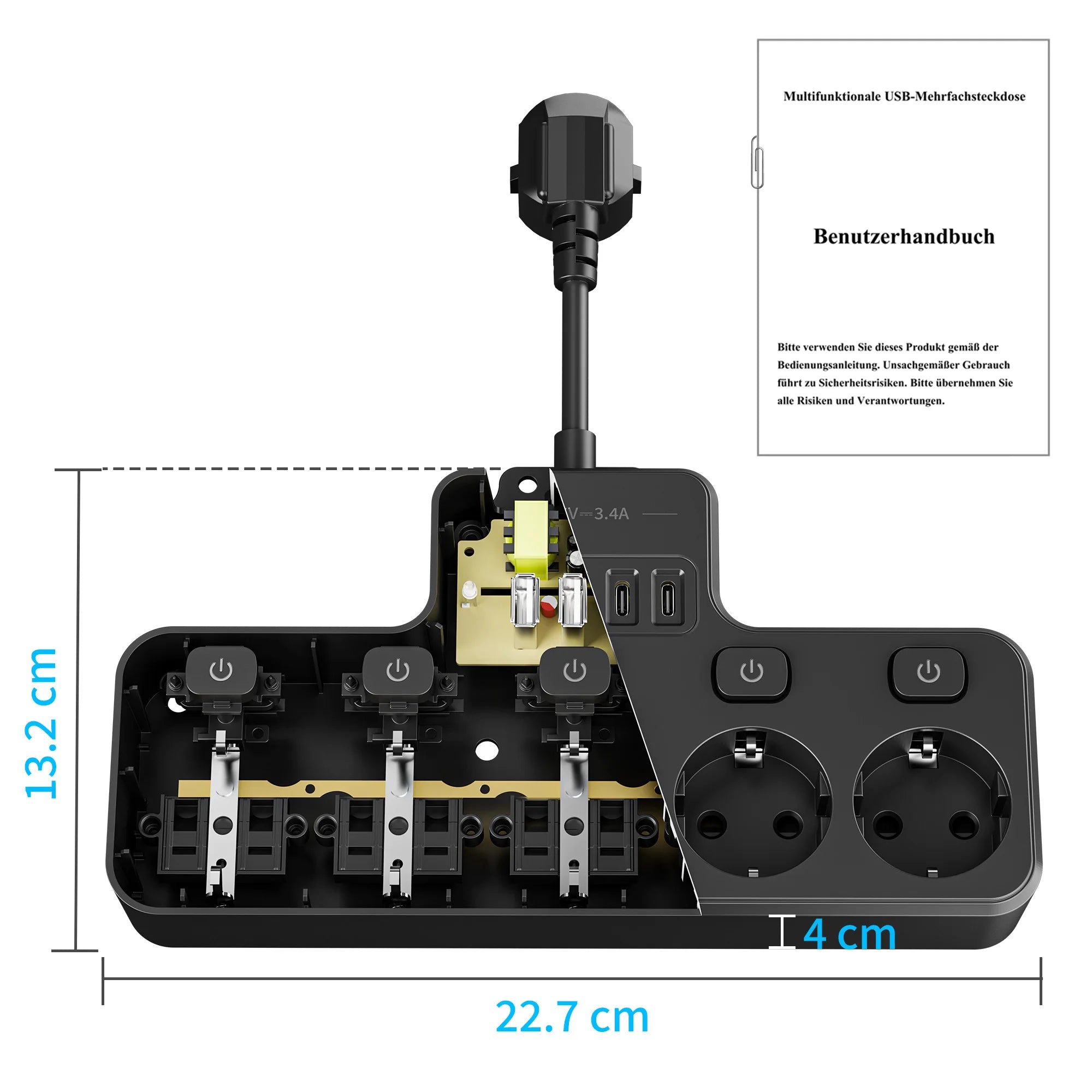 Ổ Điện Đa Năng 9-Trong-1 EU cho Phòng Khách & Bếp