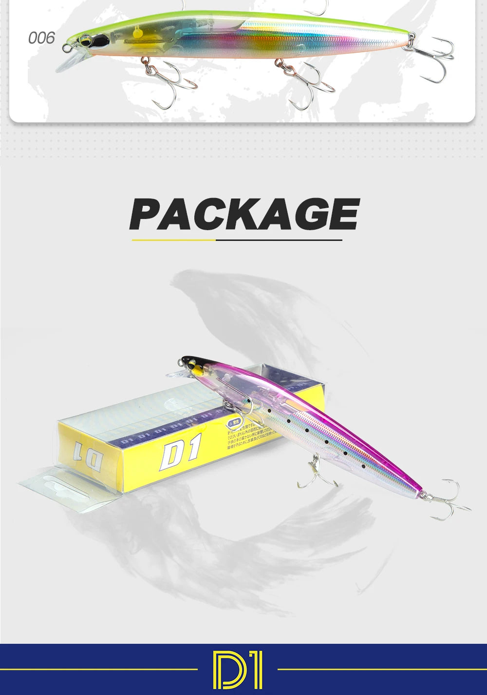 D1 Multi Piece Set Floating Minnow Fishing Lure 120mm/145mm Flash Flake Assassin Floating Hard Bait For Pike Bass Tackle