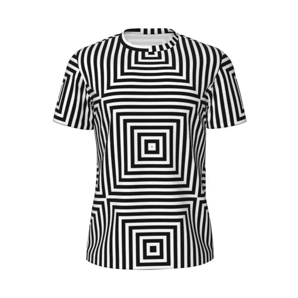 Stylish Mondrian Striped Men's Gym T-Shirt