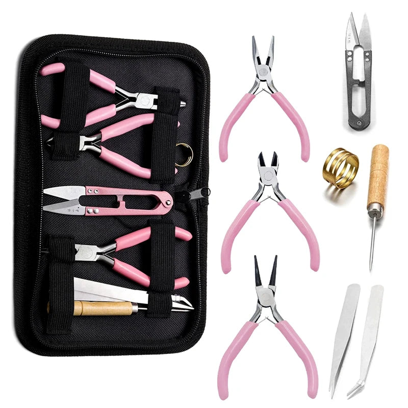 Jewelry Making Tool Set: Pliers, Scissors, Ring Opener, Helping Hand
