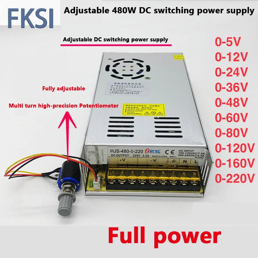 Nguồn Tổ Ong AC-DC Điều Chỉnh 5-220V 480W Đa Dải