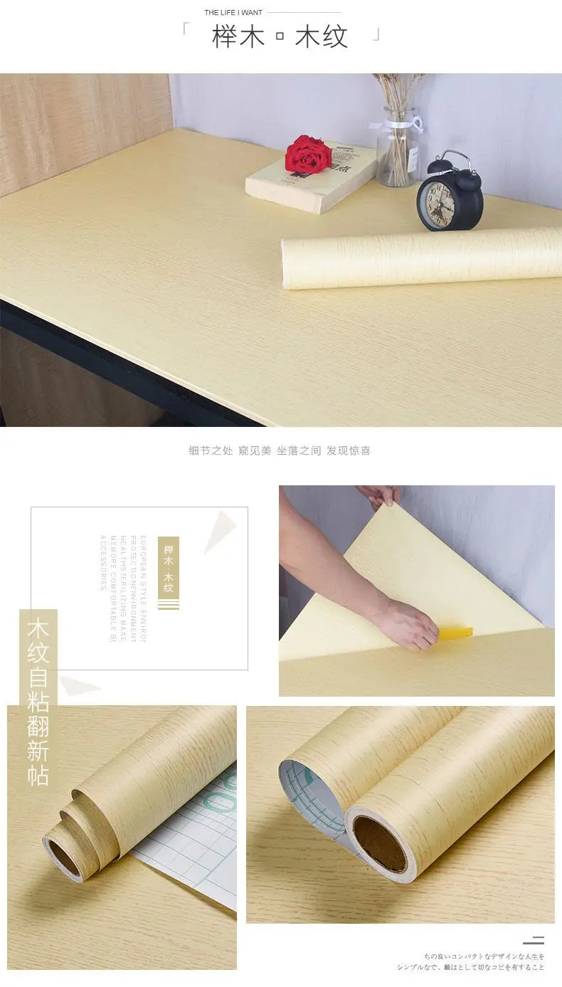 Giấy Dán Tường Vân Gỗ Chống Nước 10m Renovate Nội Thất