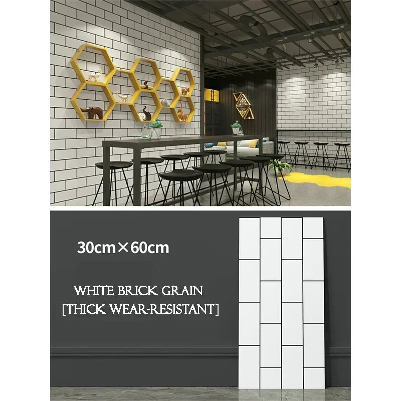 Waterproof Faux Stone Brick Decal Kitchen Wall Stickers 10PCS