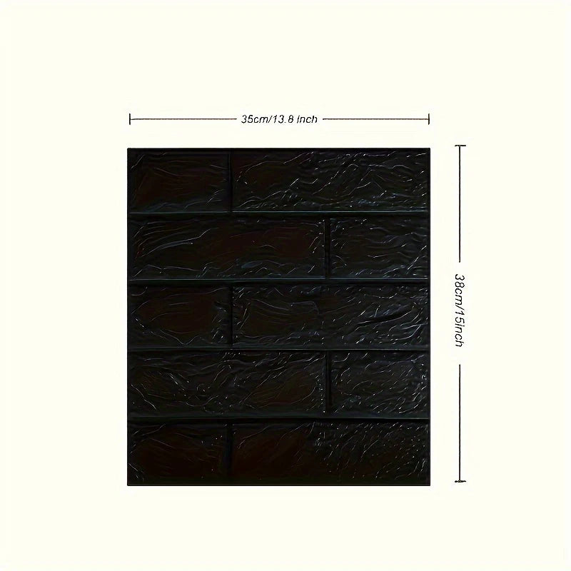 100pcs/200Pcs 3D Wall Tile Sticker, Brick Pattern Foam Self-Adhesive Waterproof Moisture-Proof Ceiling Sticker, Easy To Stick An
