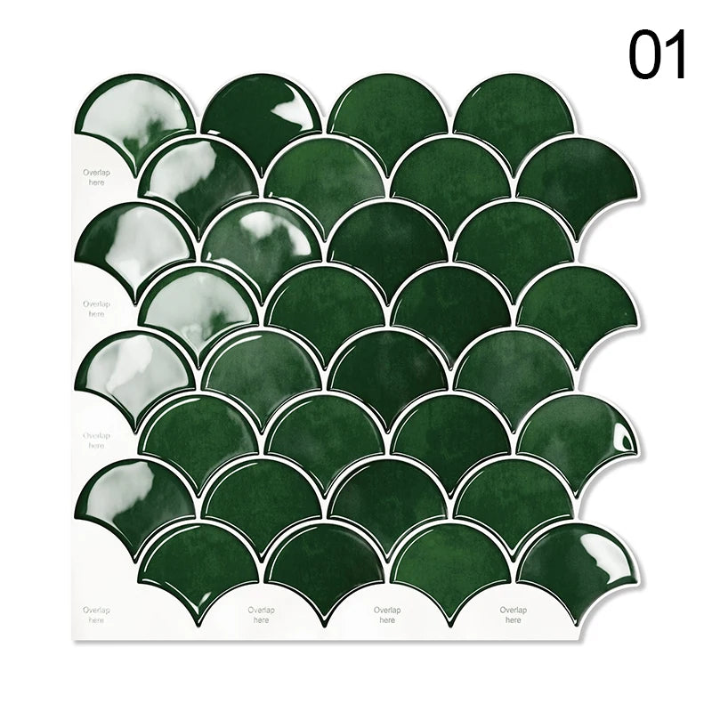 1pc Self Adhesive Wall Tiles Heat Resistant Peel Stick Kitchen Backsplash Waterproof Stickers Tile Sheet For Home Decor