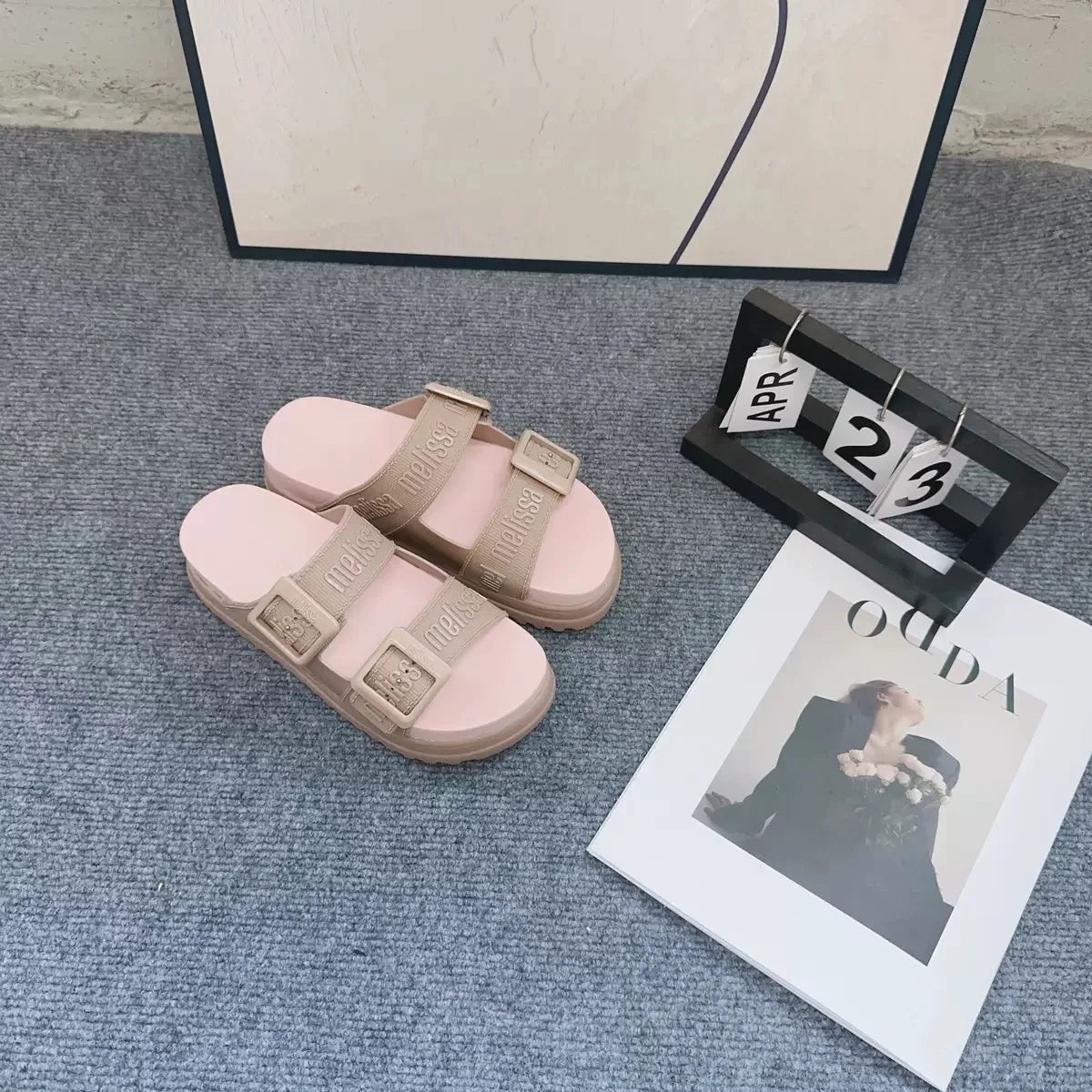 Sandal Nữ Mini Melissa 2025 Sóng Hoa Tim Retro