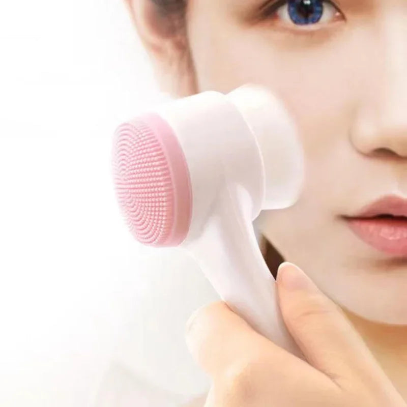 Double-sided soft exfoliating 3D silicone facial brush