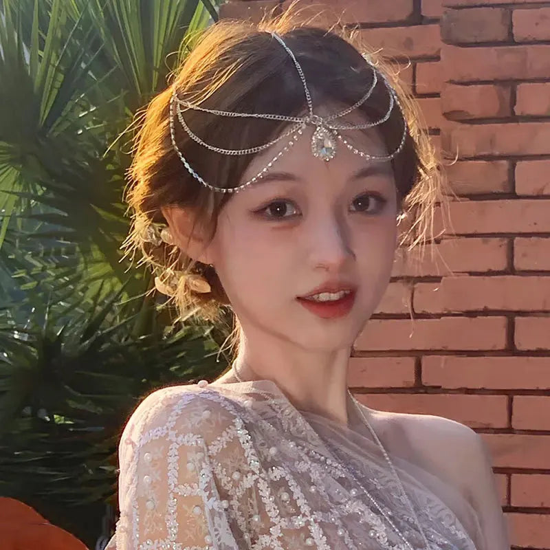 Trâm Cài Tóc Nữ Đá Đỏ Sang Trọng Hoa Rủ Quyến Rũ