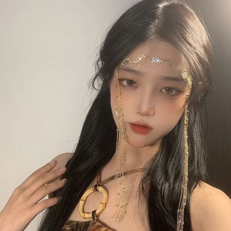 Cài Tóc Nữ Đính Đá Đỏ Sang Trọng Hoa Rũ Quyến Rũ