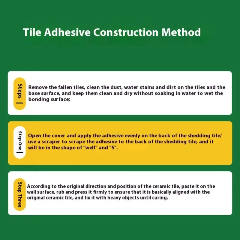 400g Tile Adhesive for Wall Floor Tiles and Skirting Tiles Used for Repairing Fallen Tiles with Strong Adhesion for Home Repair