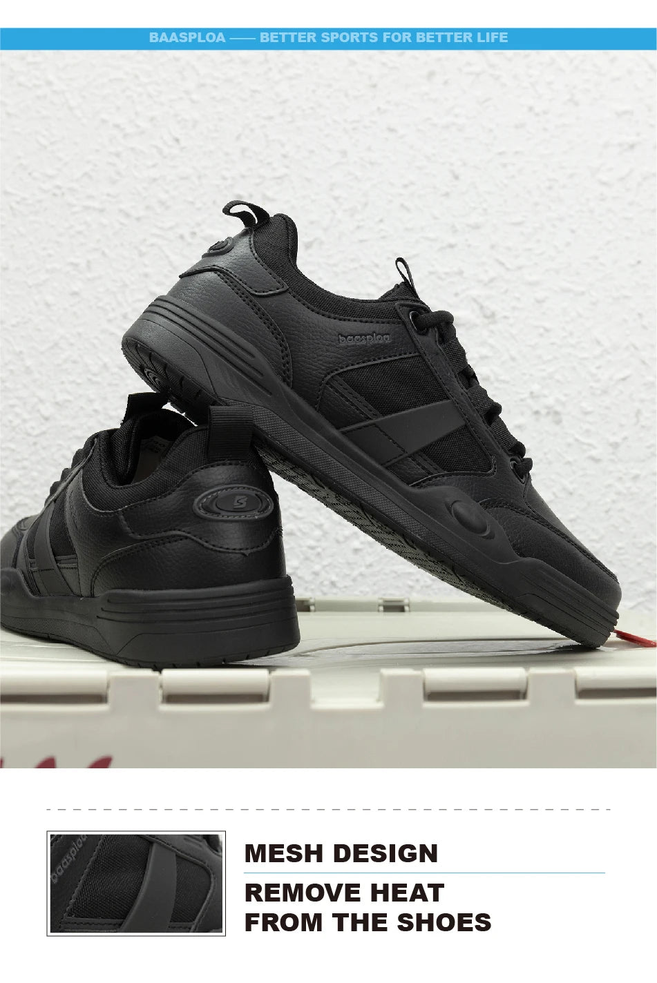 Giày Trượt Ván Nam Baasploa - Thời Trang, Nhẹ, Chống Trơn