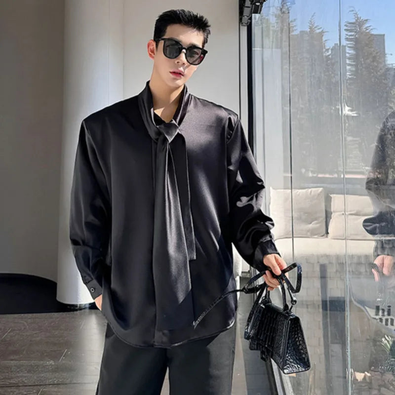 Korean Men's Street Long Sleeve Shirt 2024