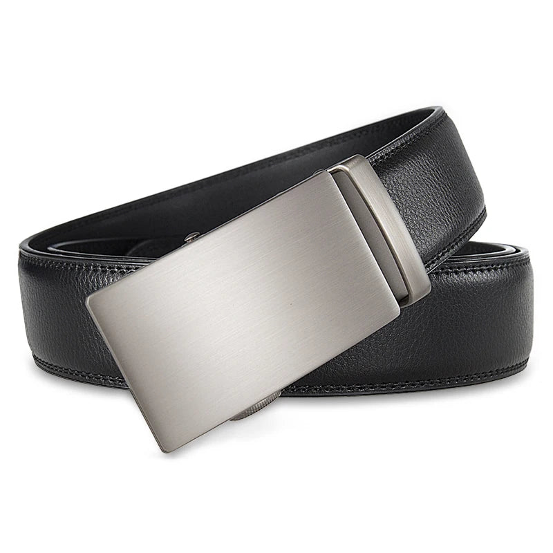 Men's Genuine Leather Belt - Automatic Adjustment Black/Brown