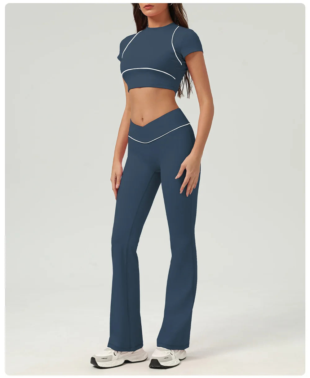 Women's Yoga Top: Women's Short Sleeve Push Up Sports Top