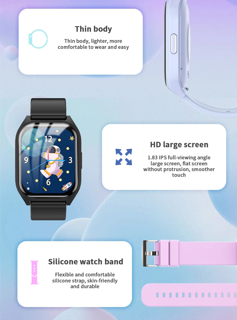 Đồng hồ thông minh trẻ em, theo dõi sức khỏe, thể thao