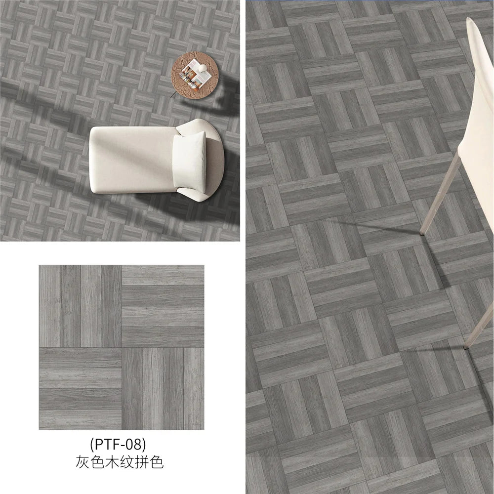 Black And White Mosaic Tiles Marble Texture Floor Sticker Kitchen Floor Renovation Decorative Stickers Self-adhesive Wallpaper