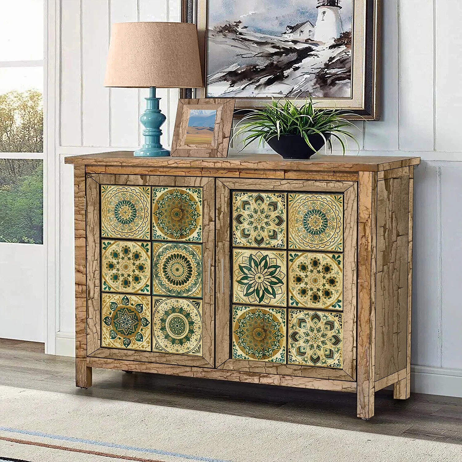 Bộ 24 Miếng Dán Tường Xanh Dương Chống Nước Nhà Bếp