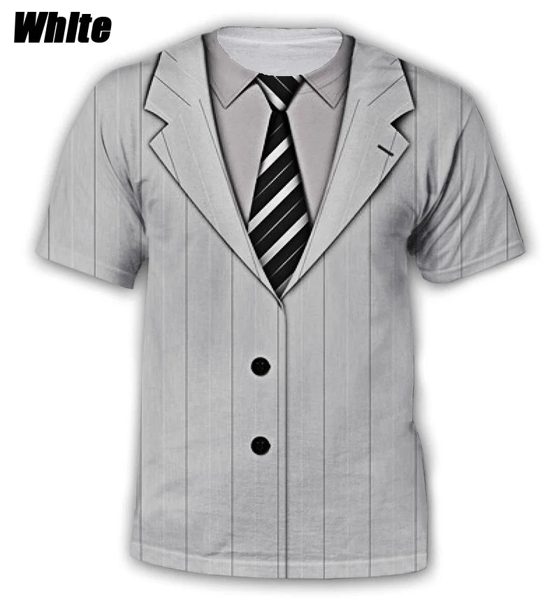 Áo Thun Nam Hè Hài Hước 3D Vest Nơ In Hình Thời Trang