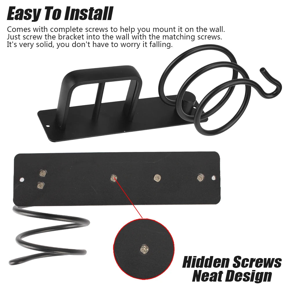 Wall mounted hair dryer &amp; straightener holder