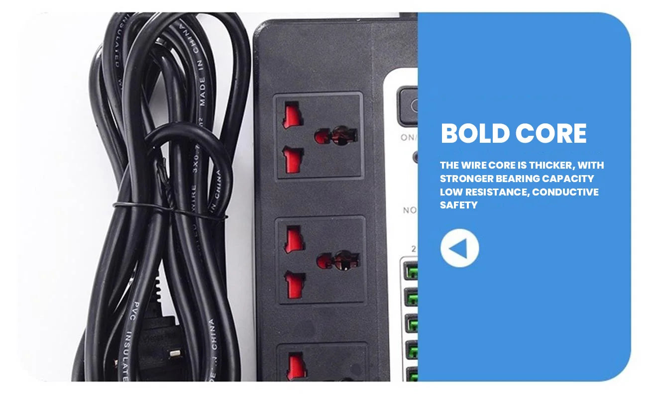 Smart Multi-function Socket Fast Charging USB Long