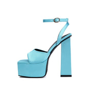 Arden Furtado 2025 Satin Green High Heel Sandals