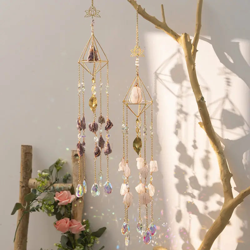 Rose Quartz Feng Shui Decorative Tower