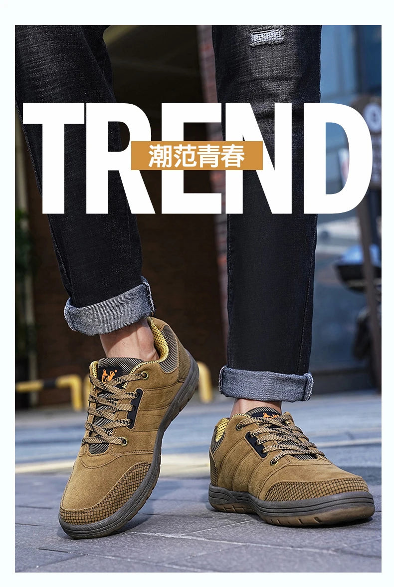 Giày Trượt Ván Nam Thu Retro Da Lộn Jeans Thời Trang