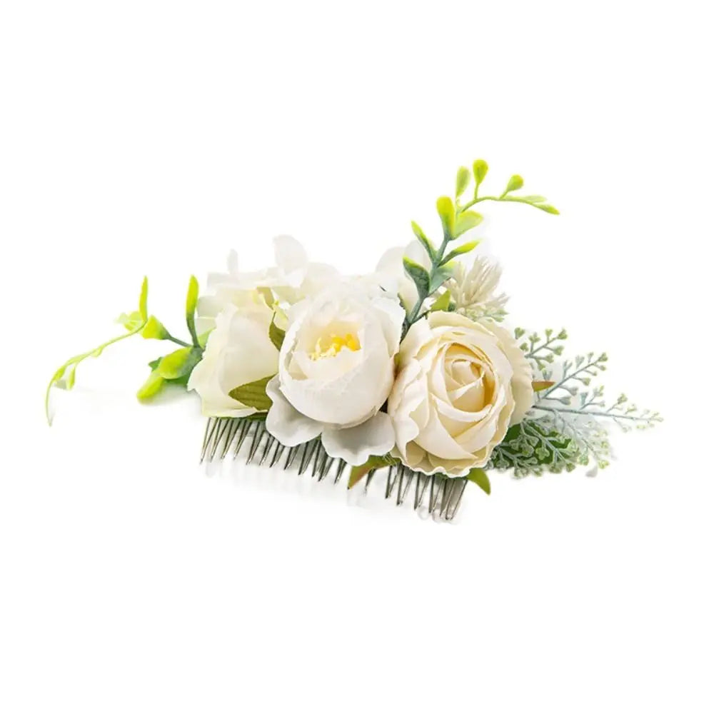 Lược Tóc Cô Dâu Pha Lê - Hoa Lá Lấp Lánh