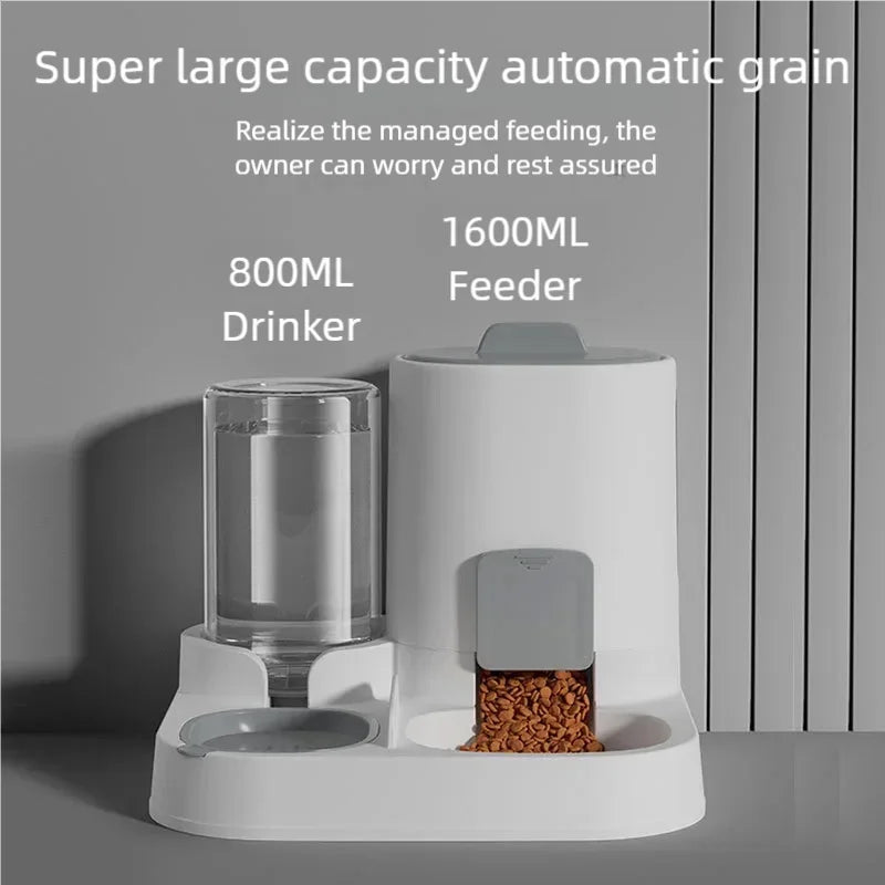 Automatic Pet Feeder And Water Dispenser Two-in-One Bowl Large Capacity For Cats Dogs Smooth Feeding System Pet Supplies - Daisan Mart