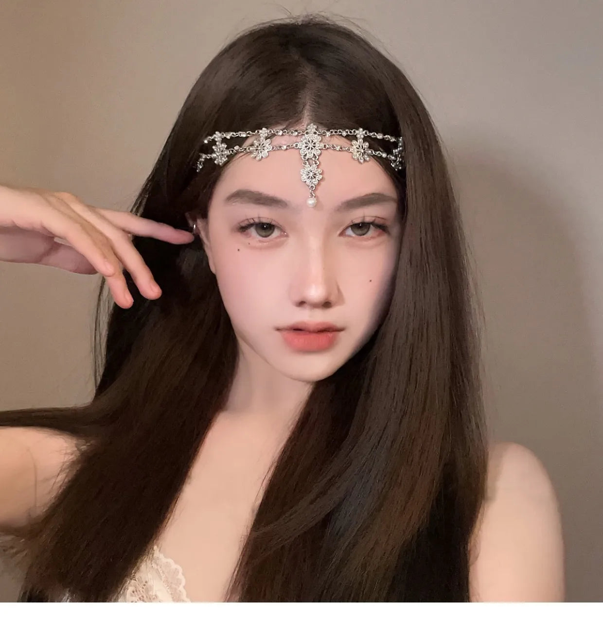 Trâm Cài Tóc Nữ Đá Đỏ Sang Trọng Hoa Rủ Quyến Rũ