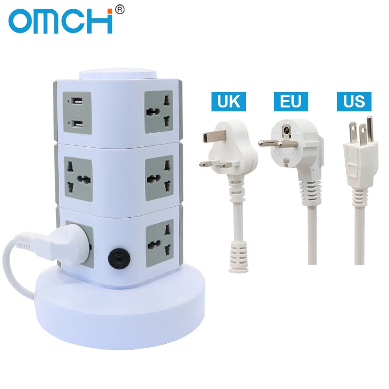 Tháp Ổ Cắm Đa Năng OMCH, 4 USB, Chống Quá Tải