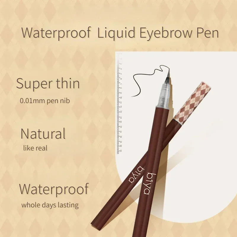 Biya Super Thin Waterproof Eyebrow Pen Brown/Gray