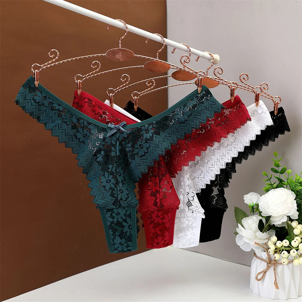 Sexy See-through Lace Panties Medium Back Large Size